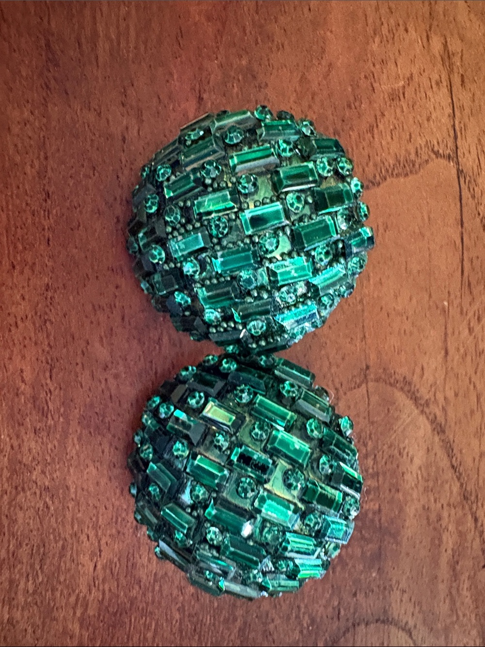 Emerald Green Crystal Dome Earrings